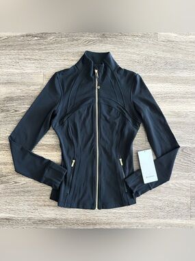 Lululemon Define Jacket Nulu Women's Black Gold Zip-Up Athletic Jacket Size 6